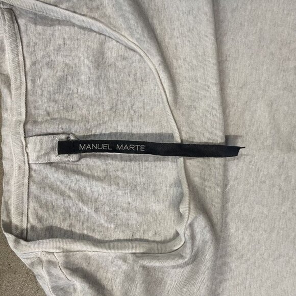 Manuel Marte Elongated Scoop Hem Light Gray 100% Cotton Fashion T Shirt Size L - Picture 10 of 12